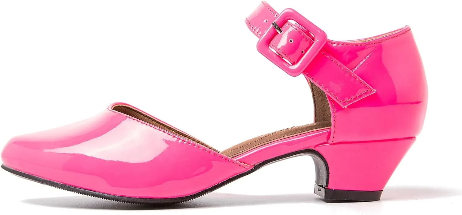LIURUIJIA Women's Closed Toe Low Chunky Heel Pumps Ankle Strap Dress Shoes for Work Wedding Party Dance