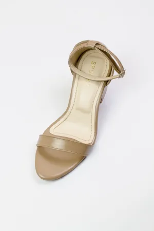 Liza Nude Chunky high Block Heel Sandal -11031