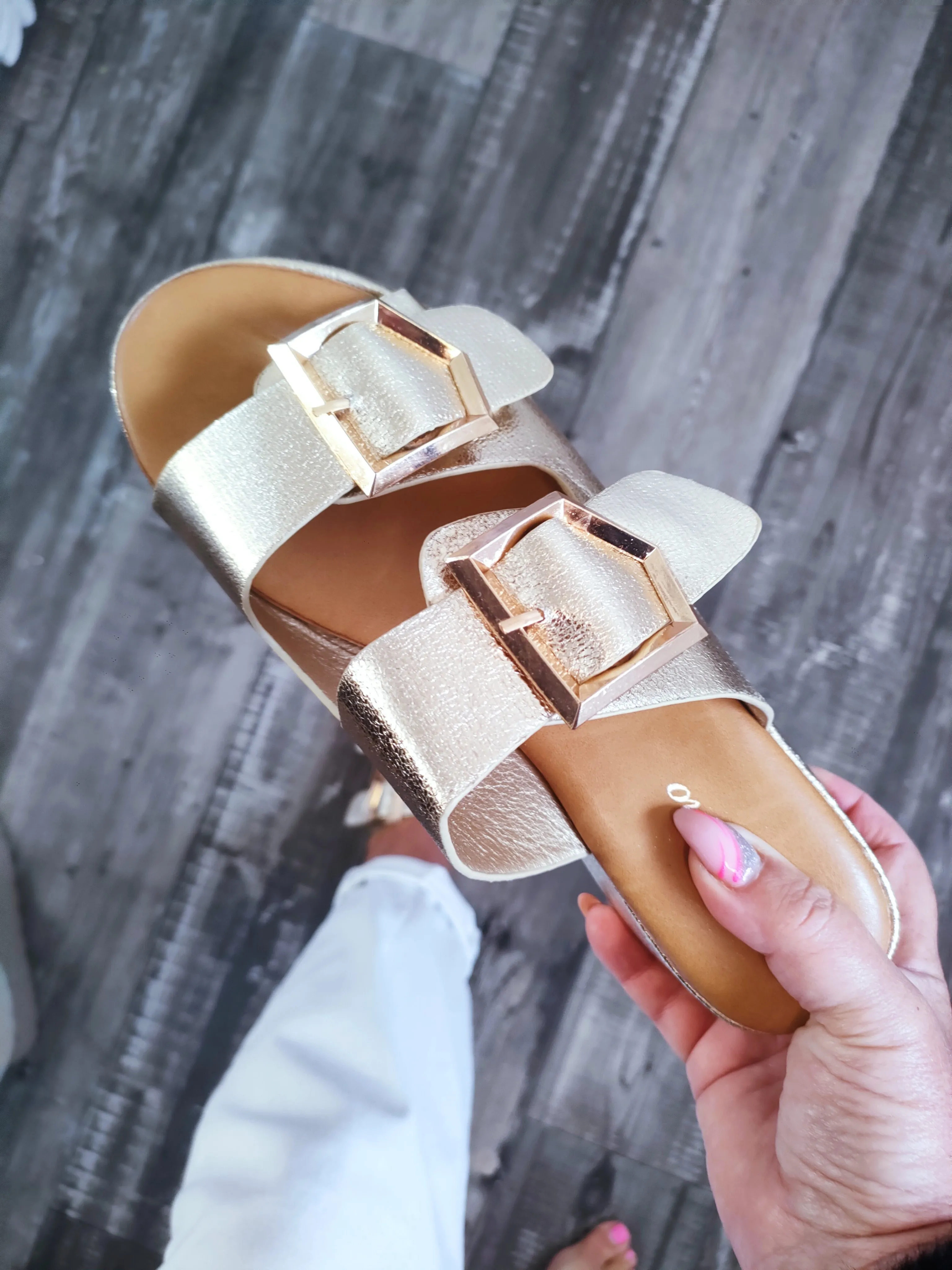 Lizzie Double Strap Buckle Sliders