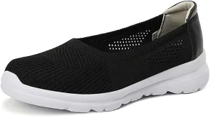 LLTMALL Women's Mesh Slip on Sneakers Comfortable Knit Ballet Flats Shoes