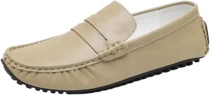 Loafers for Mens Vegan Leather Outdoor Driving Loafers Solid Color Party Wedding Non Slip Classic Slip-on