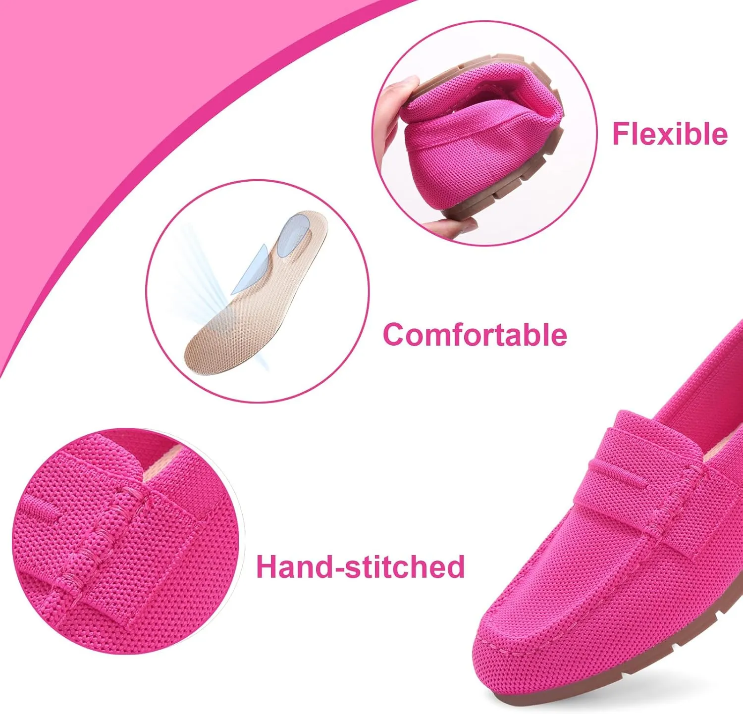 Loafers for Women Comfortable Slip on Work Flats Shoes Womens Dressy Casual Walking Shoes
