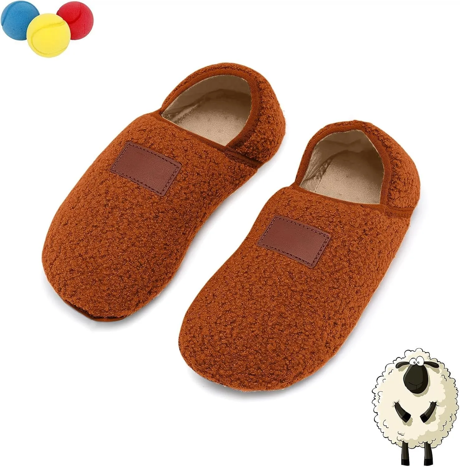 Loafers for Women Indoor Cotton Bag Heels Socks Shoes Soft Soled Home Warm Furry Shoes Yoga Dancing Slip On