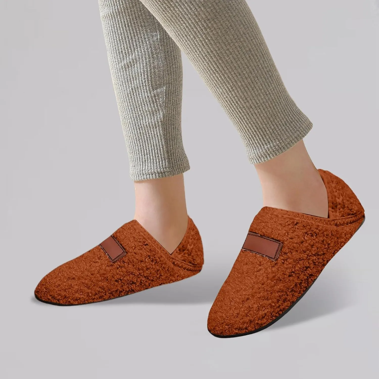 Loafers for Women Indoor Cotton Bag Heels Socks Shoes Soft Soled Home Warm Furry Shoes Yoga Dancing Slip On