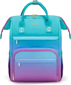 LOVEVOOK Gradient Laptop Backpack for Women,15.6 Inch Work Computer Bakcpack Purse Laptop Bag With Anti-Theft Pocket,Waterproof Carry on Teacher College Backpack for Travel,Green-Red