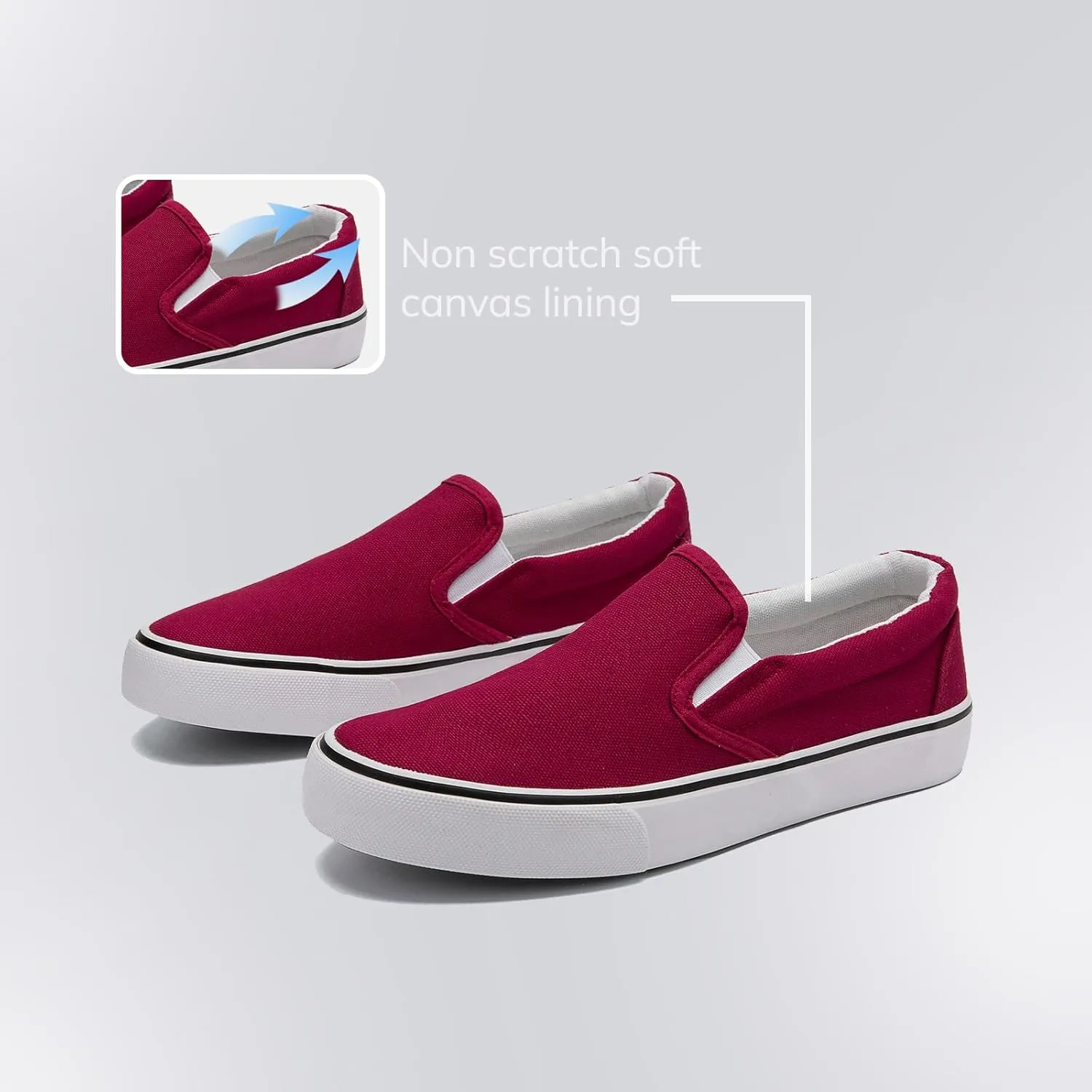 Low-Top Slip Ons Women's Fashion Sneakers Casual Canvas Sneakers for Women Comfortable Flats Breathable Padded Insole Slip on Sneakers Women Low Slip on Shoes