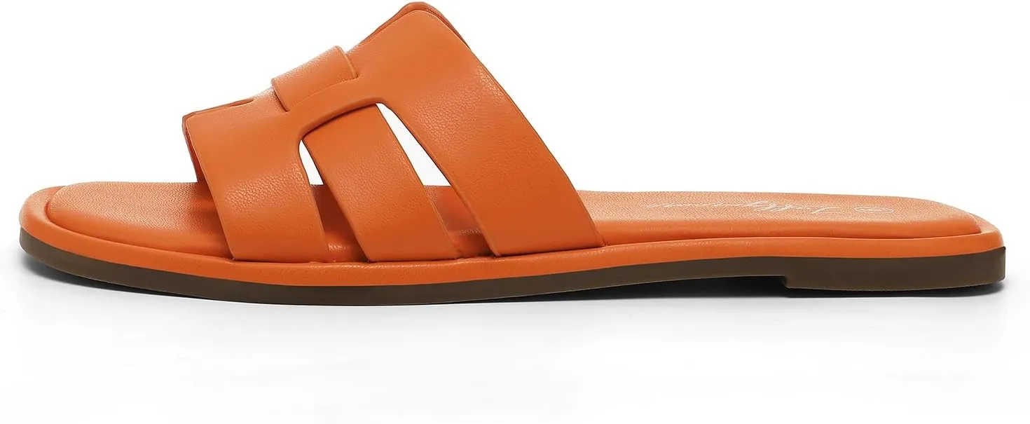 Luffymomo Womens Slip on Flat Sandals Comfortable Summer Casual Slides Sandals