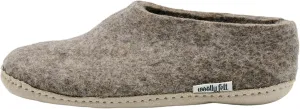 Marbled Brown Indoor Shoes, Pure Merino Wool Adult Slip On Shoes, Slippers