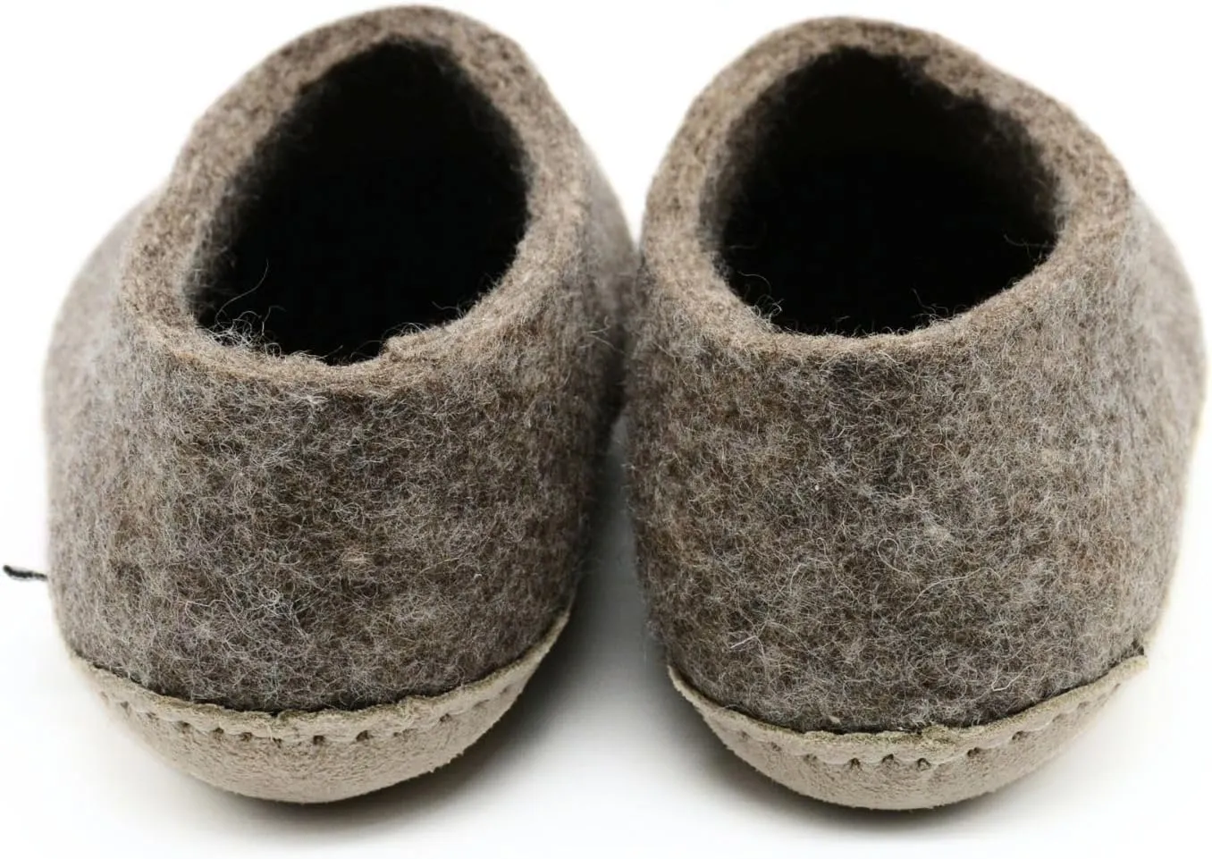 Marbled Brown Indoor Shoes, Pure Merino Wool Adult Slip On Shoes, Slippers
