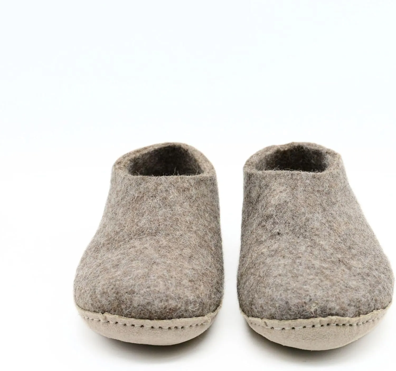 Marbled Brown Indoor Shoes, Pure Merino Wool Adult Slip On Shoes, Slippers