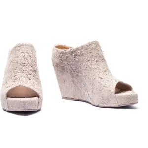 MAXIME long haired suede BONE