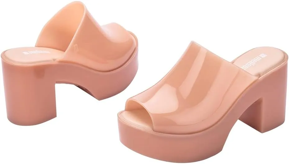 Melissa Mule Heel Collection - Fashion Sandal for Women - Iridescent Comfortable Mule Style - High-Shine Upper with Bubblegum Scent - Chic and Sophisticated