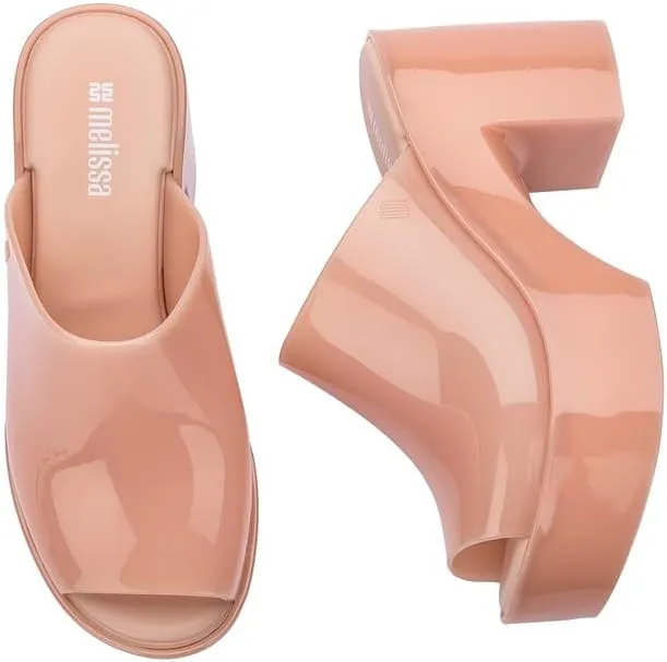 Melissa Mule Heel Collection - Fashion Sandal for Women - Iridescent Comfortable Mule Style - High-Shine Upper with Bubblegum Scent - Chic and Sophisticated