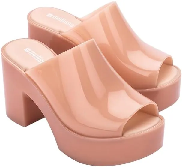 Melissa Mule Heel Collection - Fashion Sandal for Women - Iridescent Comfortable Mule Style - High-Shine Upper with Bubblegum Scent - Chic and Sophisticated