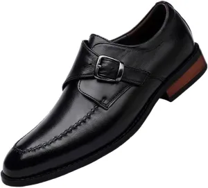 Men Leather Oxford Dress Shoes Slip On Pointed Toe Wedding Party Formal Fashion Comfortable