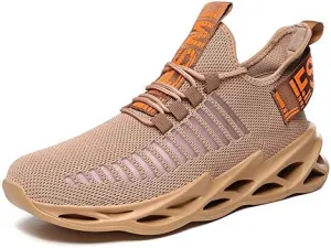 Men Running Shoes Ultralight Platform Mesh Breathable Athletic Sneakers Casual Cushioning Slip on Walking Tennis Shoes