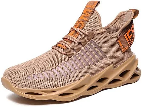 Men Running Shoes Ultralight Platform Mesh Breathable Athletic Sneakers Casual Cushioning Slip on Walking Tennis Shoes