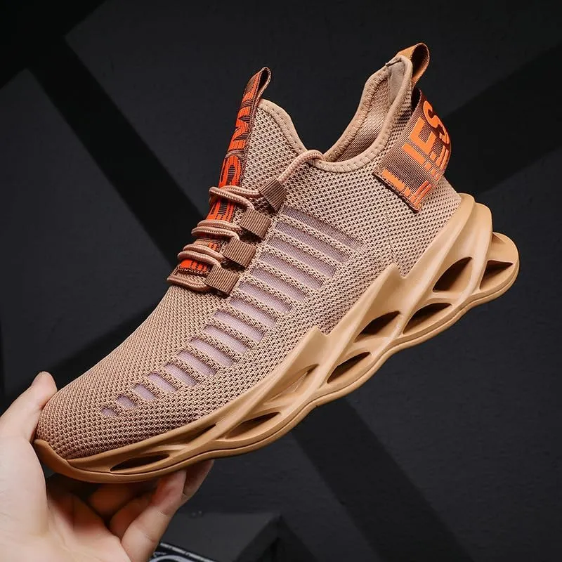 Men Running Shoes Ultralight Platform Mesh Breathable Athletic Sneakers Casual Cushioning Slip on Walking Tennis Shoes
