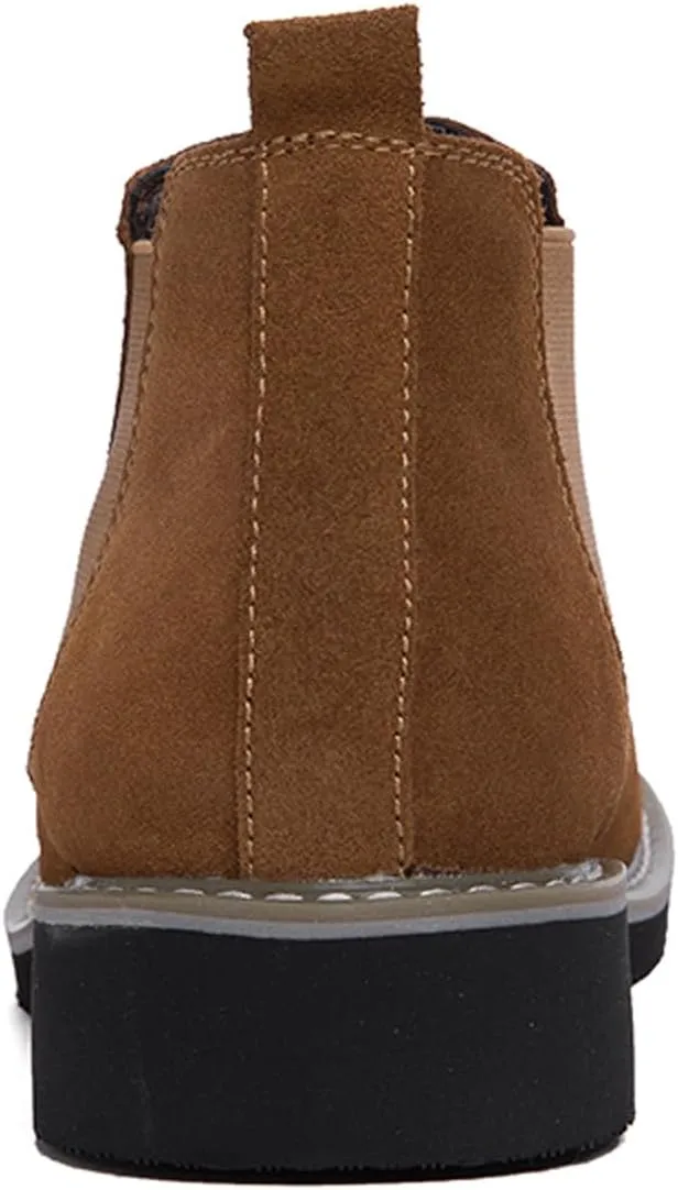 Men’s and Women’s Height Increasing Chelsea Boots - 2.36 Inches Taller, Suede Leather Slip-On Elevator Ankle Boots, Comfortable Formal and Casual Shoes