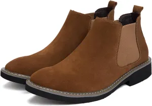 Men’s and Women’s Height Increasing Chelsea Boots - 2.36 Inches Taller, Suede Leather Slip-On Elevator Ankle Boots, Comfortable Formal and Casual Shoes