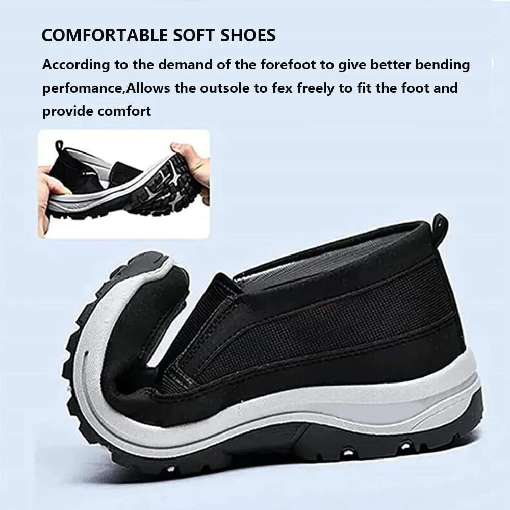 Men's Arch Support Slip-On Canvas Loafers, Casual Outdoor Shoes,Lightweight Orthopedic Sneakers for Hiking & Walking