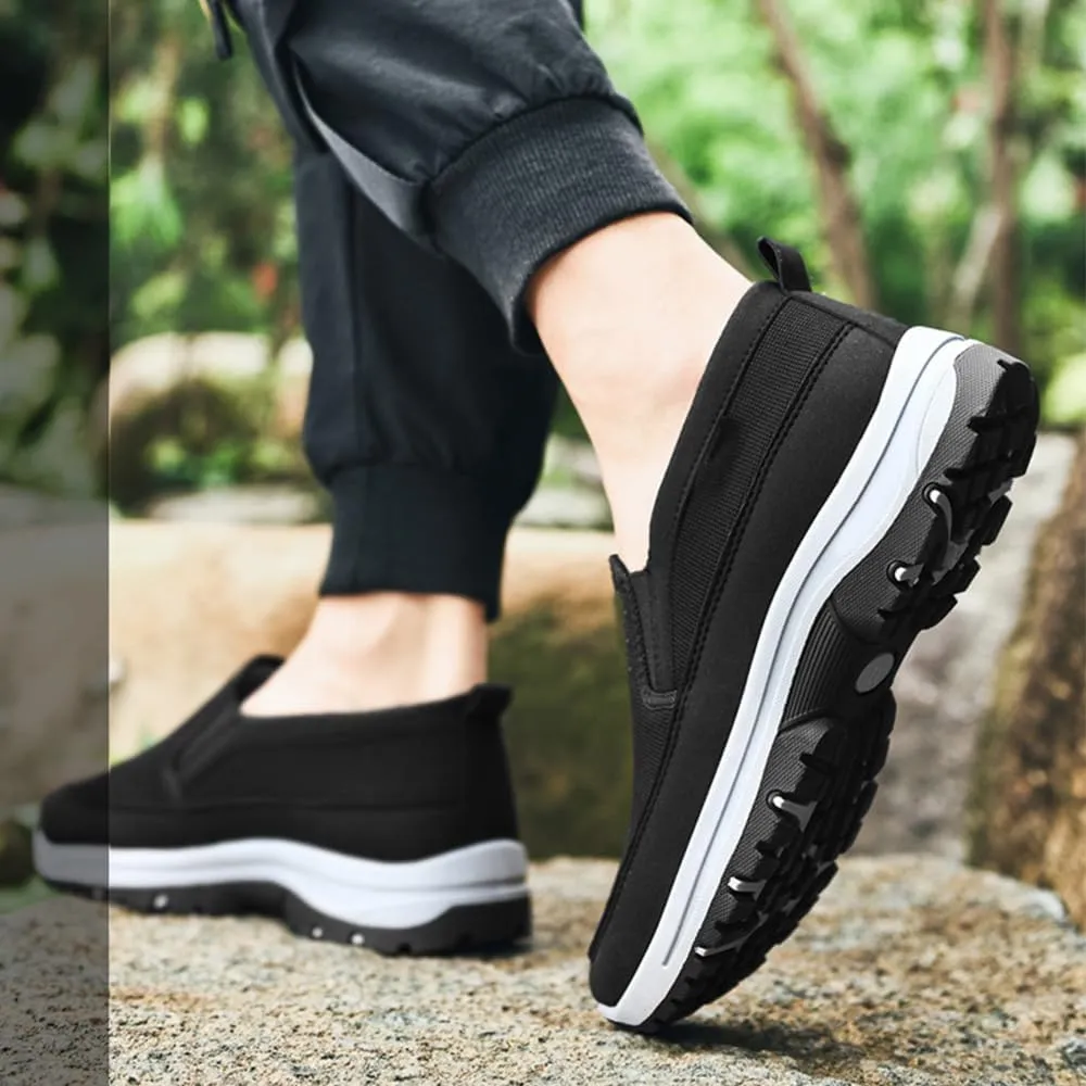 Men's Arch Support Slip-On Canvas Loafers, Casual Outdoor Shoes,Lightweight Orthopedic Sneakers for Hiking & Walking