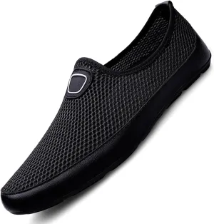 Men's Breathable Mesh Slip On Soft Sole Loafers,Lightweight Comfortable Low Top Flat Walking Shoes Casual Fashion Driving Shoes