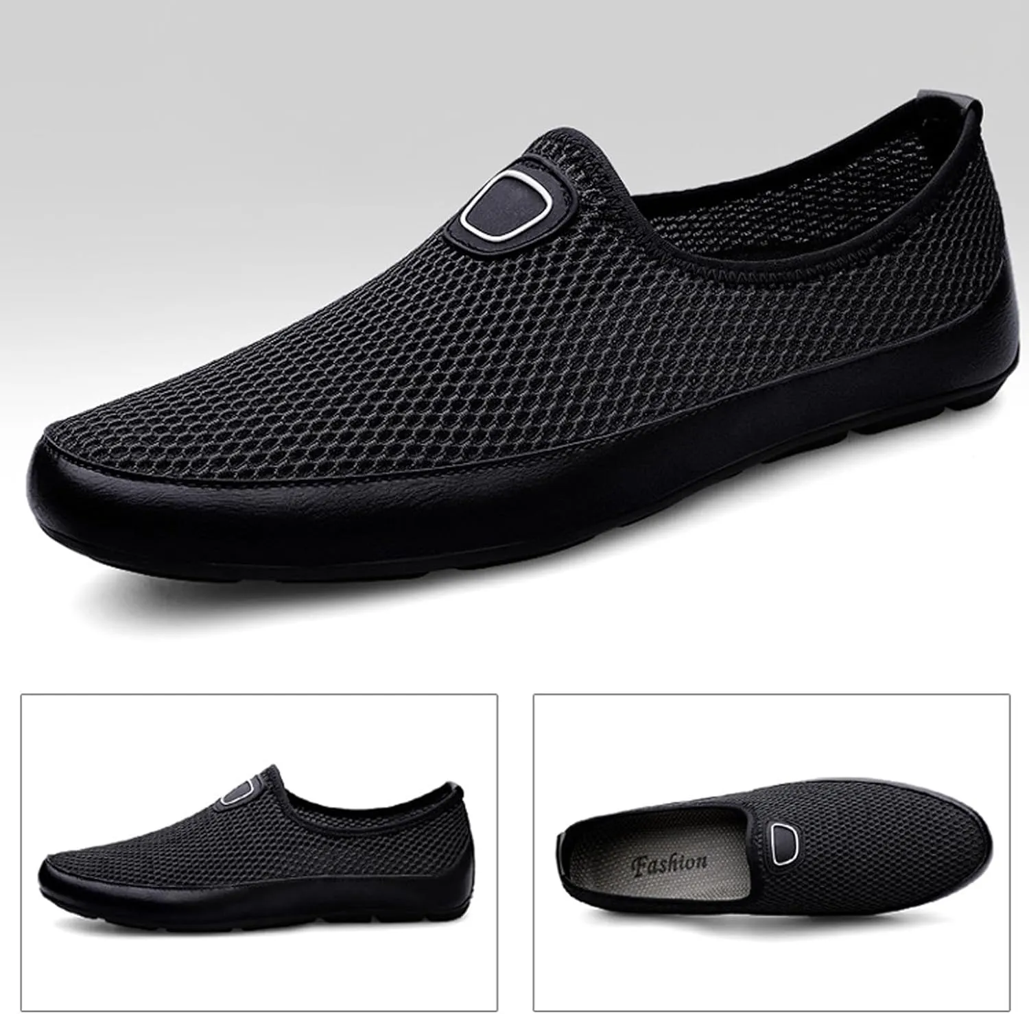 Men's Breathable Mesh Slip On Soft Sole Loafers,Lightweight Comfortable Low Top Flat Walking Shoes Casual Fashion Driving Shoes