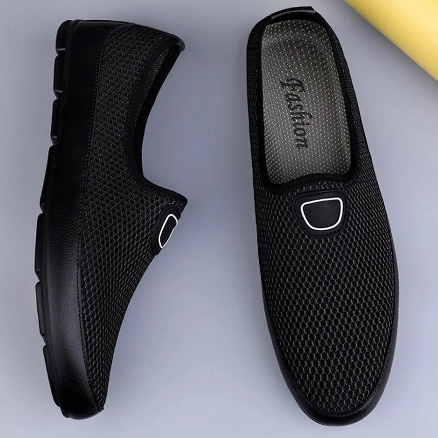 Men's Breathable Mesh Slip On Soft Sole Loafers,Lightweight Comfortable Low Top Flat Walking Shoes Casual Fashion Driving Shoes