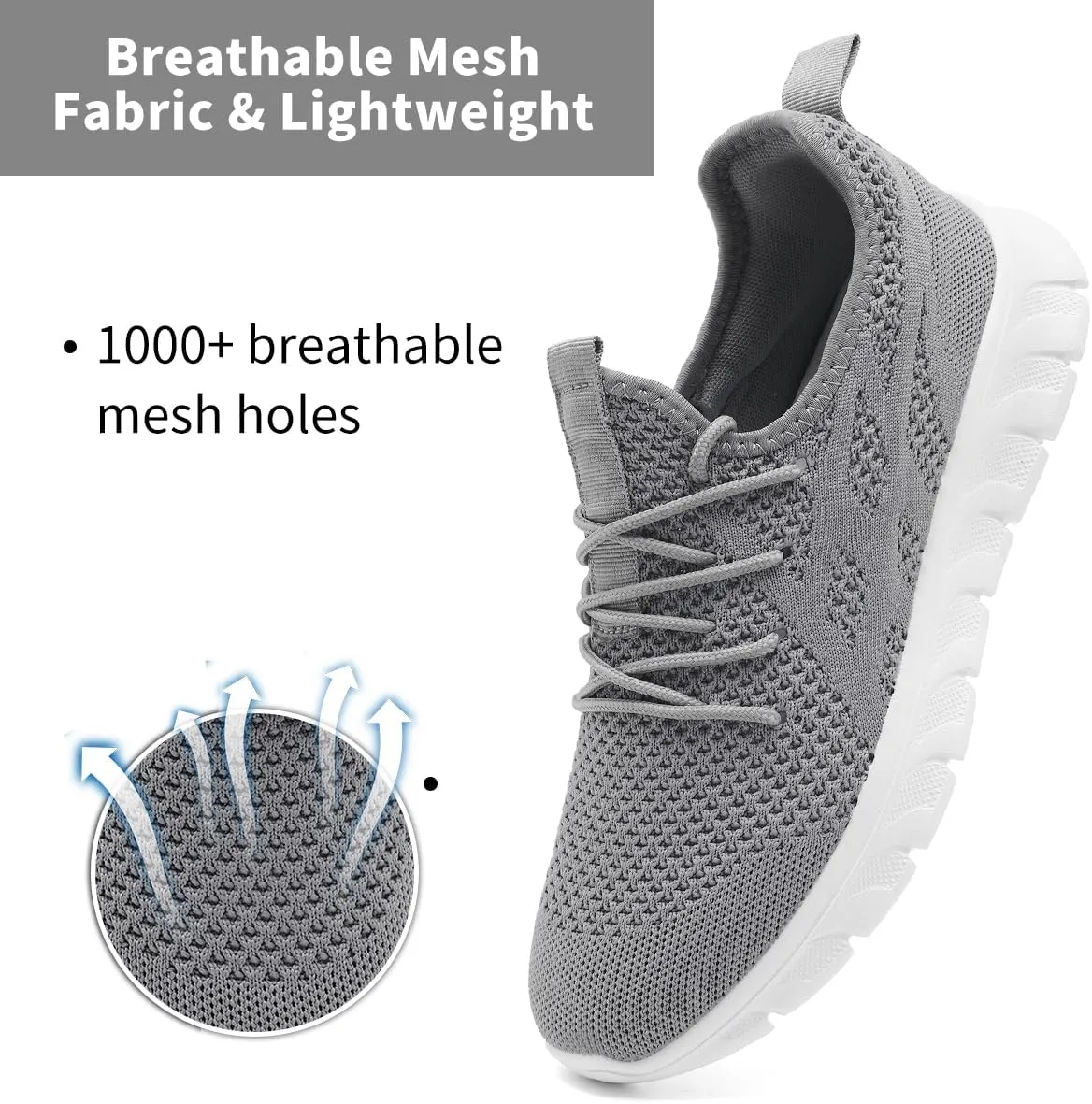 Men's Breathable Running Shoes Comfortable Walking Sneakers for Gym Sports Fitness Casual Fashion Workout Shoes Non-Slip Lightweight