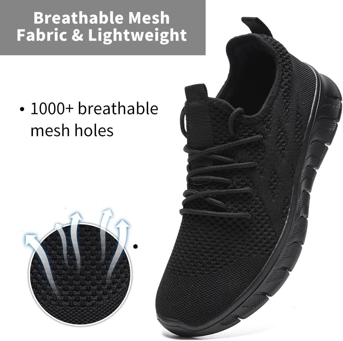 Men's Breathable Running Shoes Comfortable Walking Sneakers for Gym Sports Fitness Casual Fashion Workout Shoes Non-Slip Lightweight