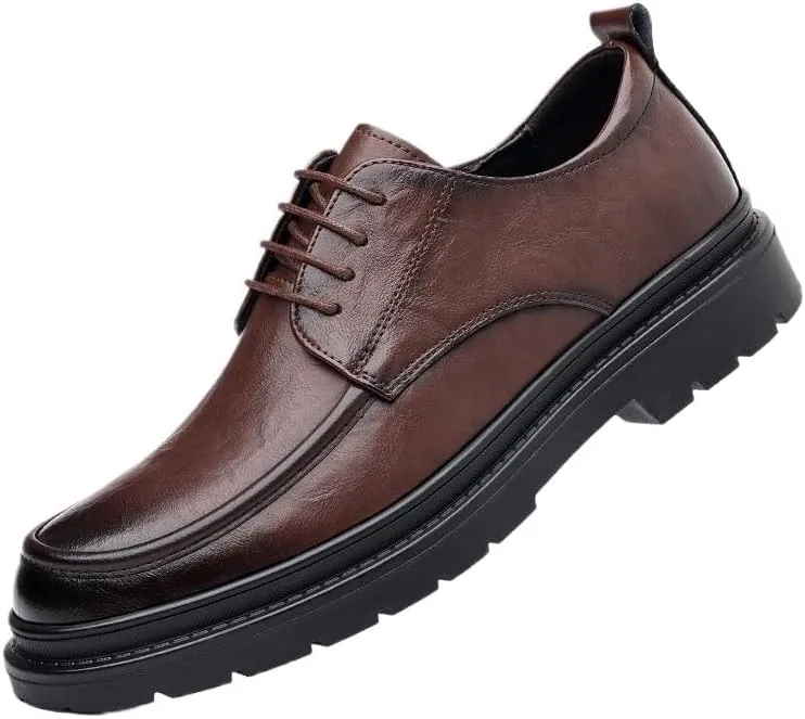 Mens Derby Shoes Genuine Leather Lightweight Modern Leather Business Casual Scale Pattern Comfort Formal Shoes Office Working Leather Derby Shoes(8)