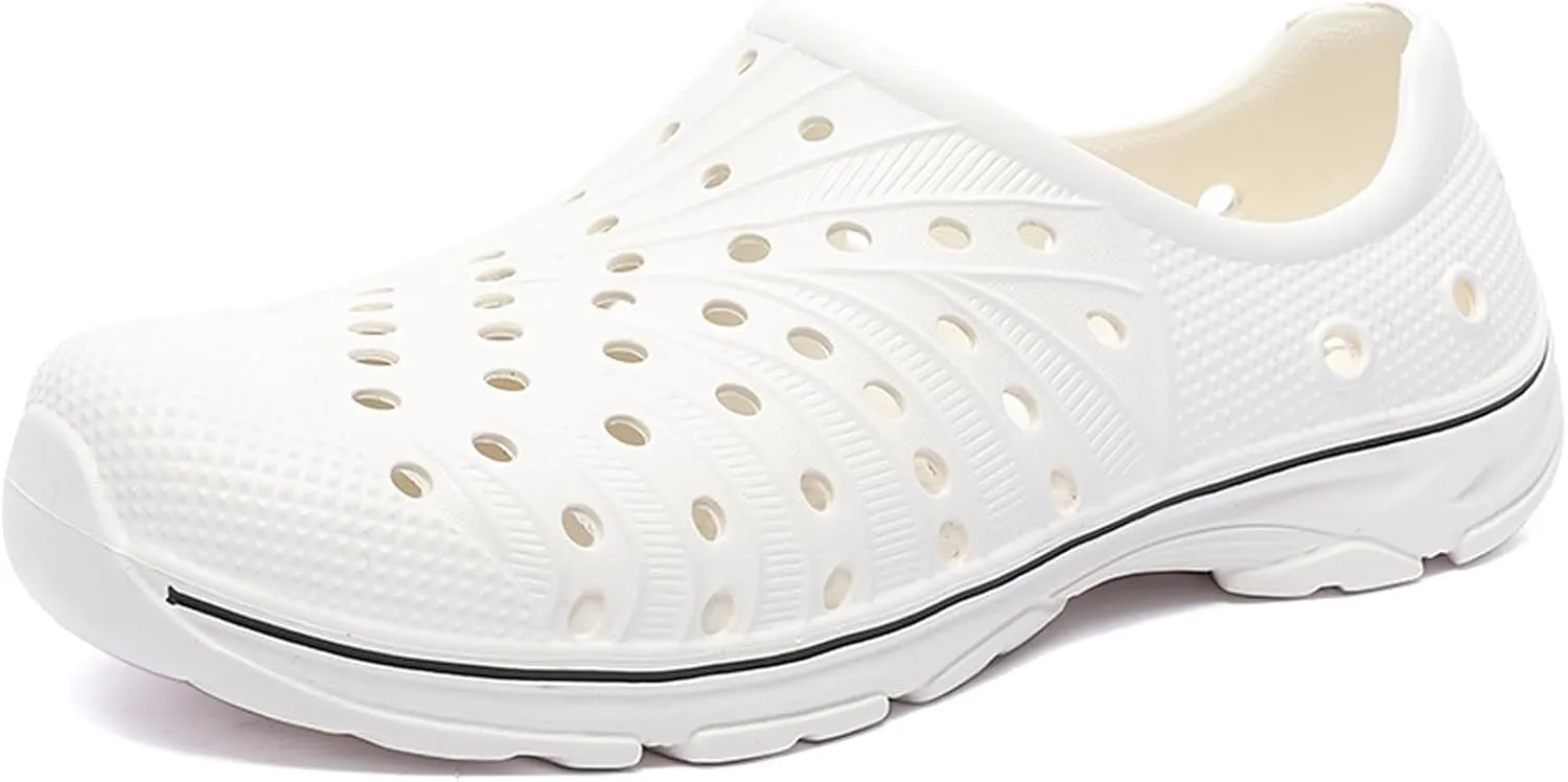 Men's Garden Shoes Slip on Breathable EVA Shower Water Shoes Garden Clogs for Outdoors Quick-Drying Clog Summer Pool Sandals Anti-Slip Beach Shoes