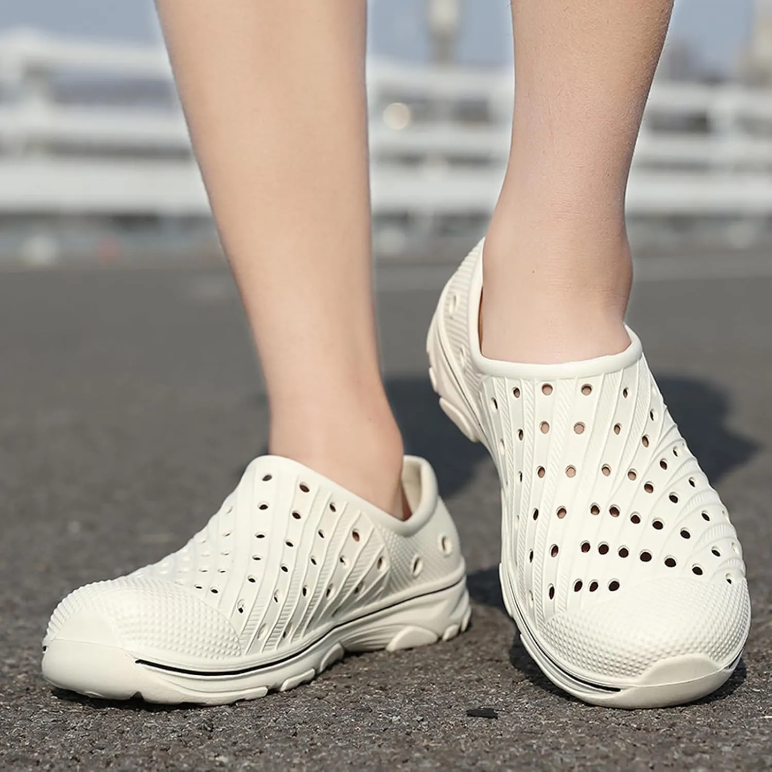 Men's Garden Shoes Slip on Breathable EVA Shower Water Shoes Garden Clogs for Outdoors Quick-Drying Clog Summer Pool Sandals Anti-Slip Beach Shoes