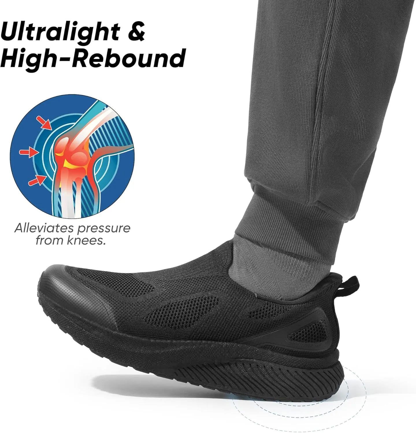 Men's Hands-Free Slip On Walking Shoes Laceless Comfortable Tennis Sneakers