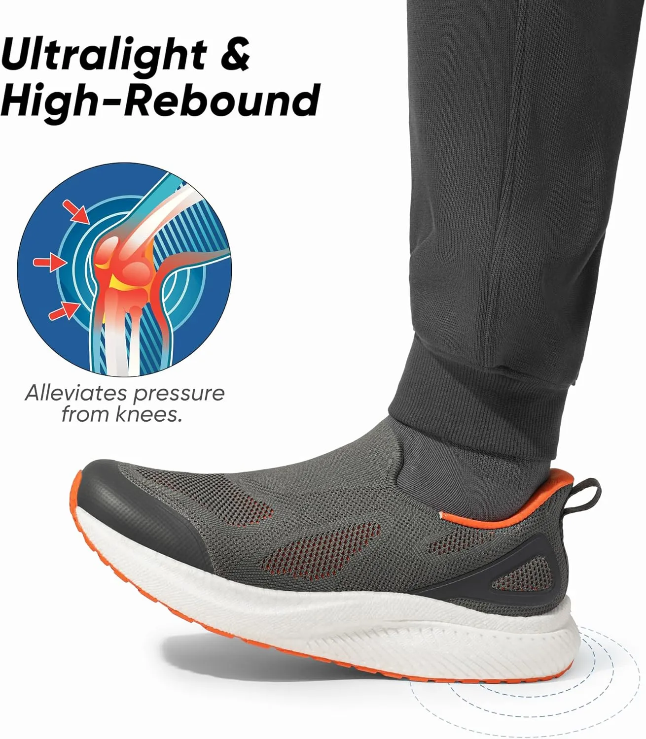 Men's Hands-Free Slip On Walking Shoes Laceless Comfortable Tennis Sneakers