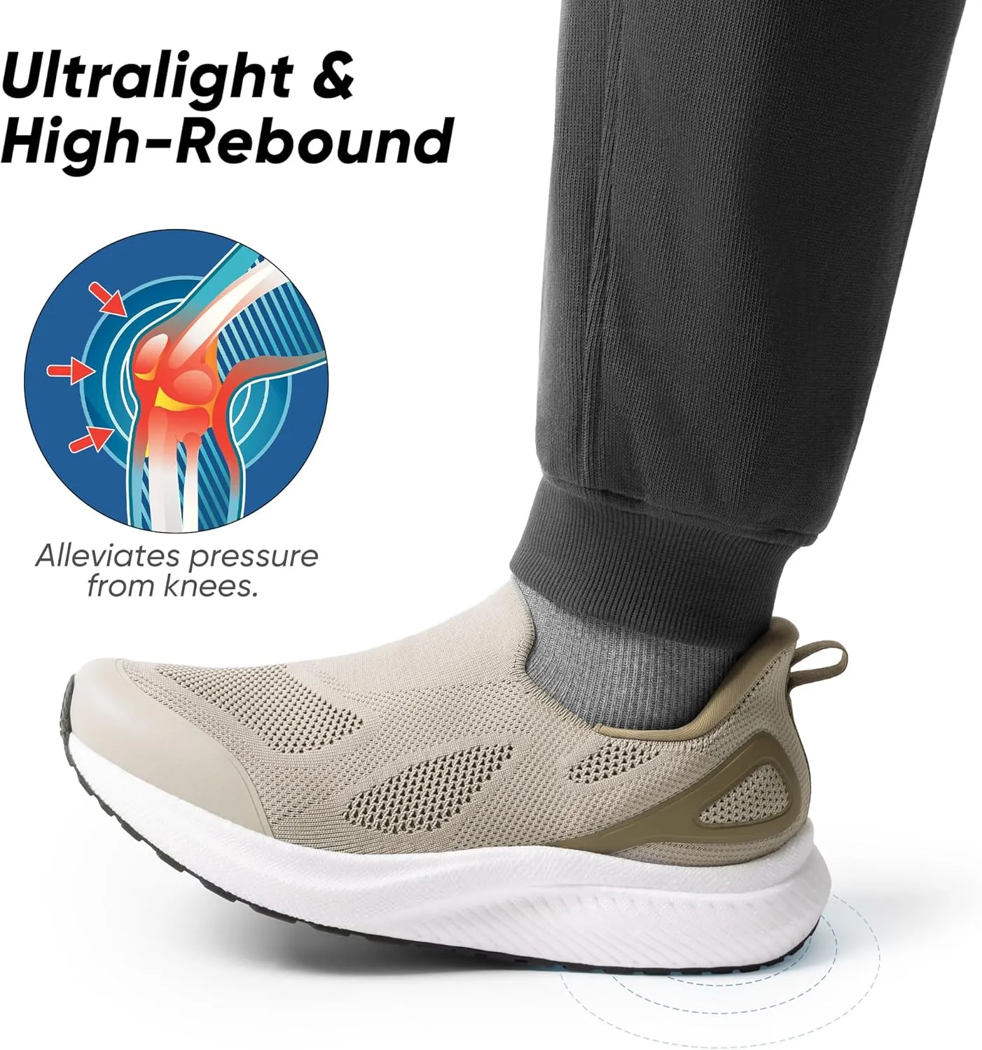 Men's Hands-Free Slip On Walking Shoes Laceless Comfortable Tennis Sneakers