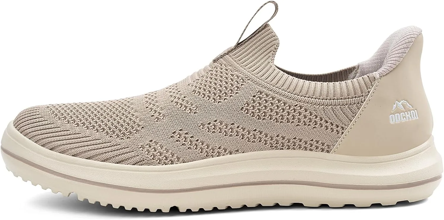 Men’s Hands Free Slip On Walking Shoes Lightweight Athletic Non Slip Sneakers Comfortable Breathable Knit Slip in Casual Shoes