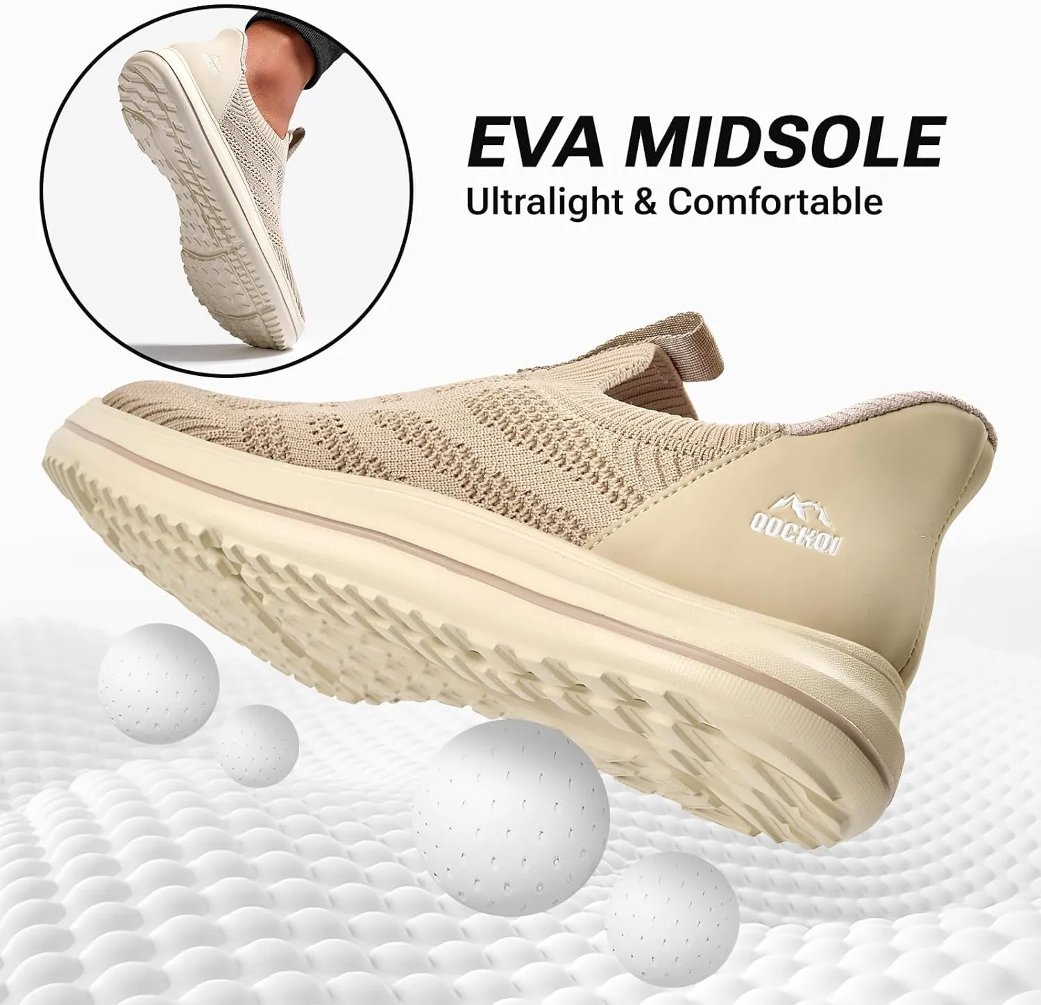Men’s Hands Free Slip On Walking Shoes Lightweight Athletic Non Slip Sneakers Comfortable Breathable Knit Slip in Casual Shoes