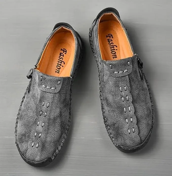 Men's Loafer Shoes with Side Zipper, Comfy Non-Slip Slip On Shoes, Men's Shoes, Spring and Summer Casual Loafer Penny Loafers Lightweight Walking Shoes Boat Shoe