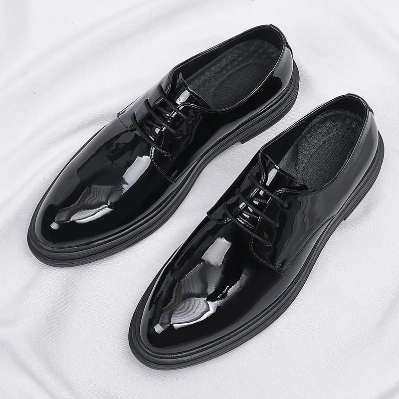 Mens Loafers Business Pointed Toe All-Day Comfort Office Working Leather Derby Shoes