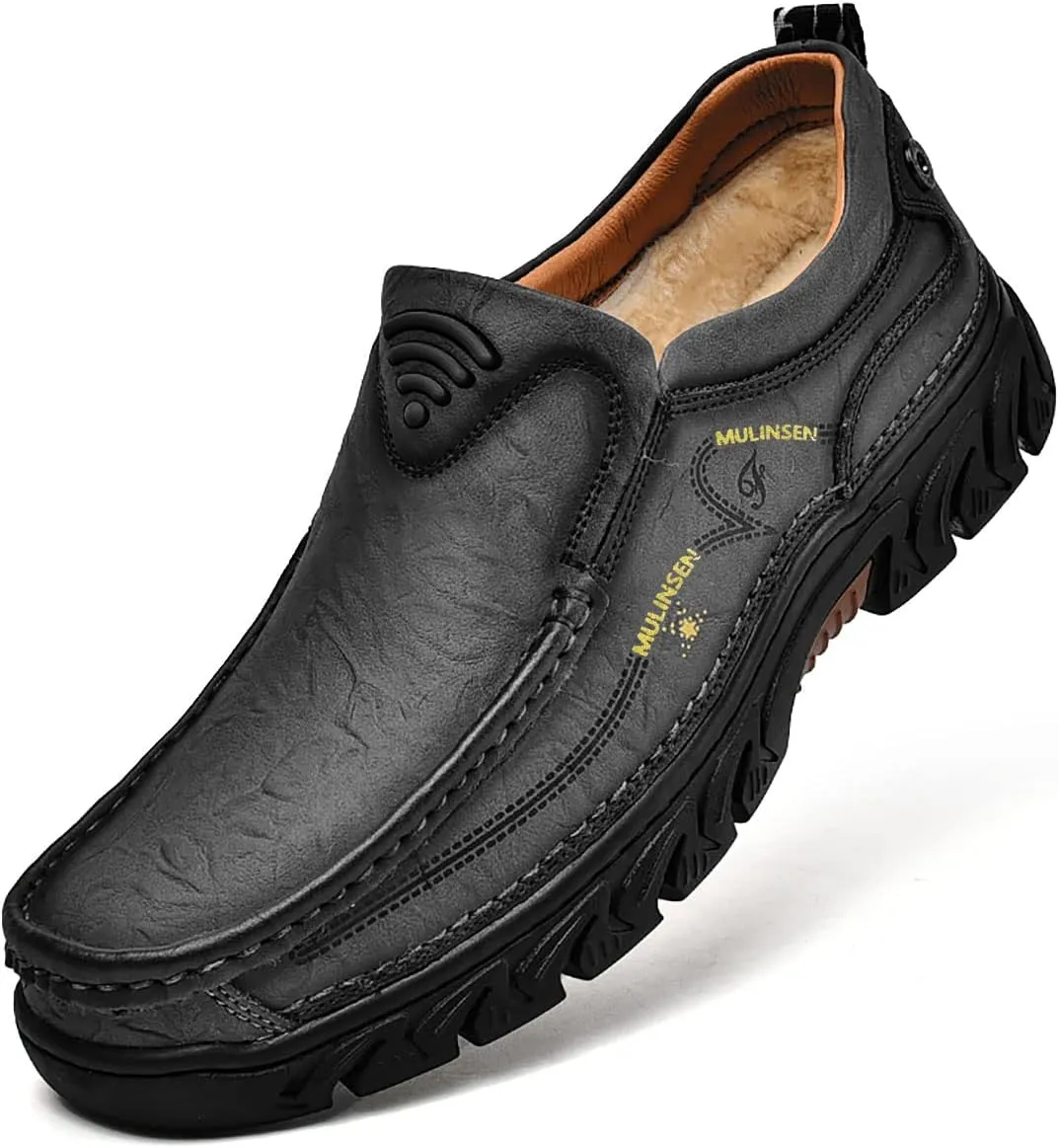 Mens Loafers Casual Slip on Shoes Walking Leather Breathable