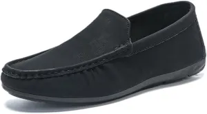 Men's Loafers Round Toe PU Leather Loafer Shoes Comfortable Lightweight Slip Resistant Prom Slip-on