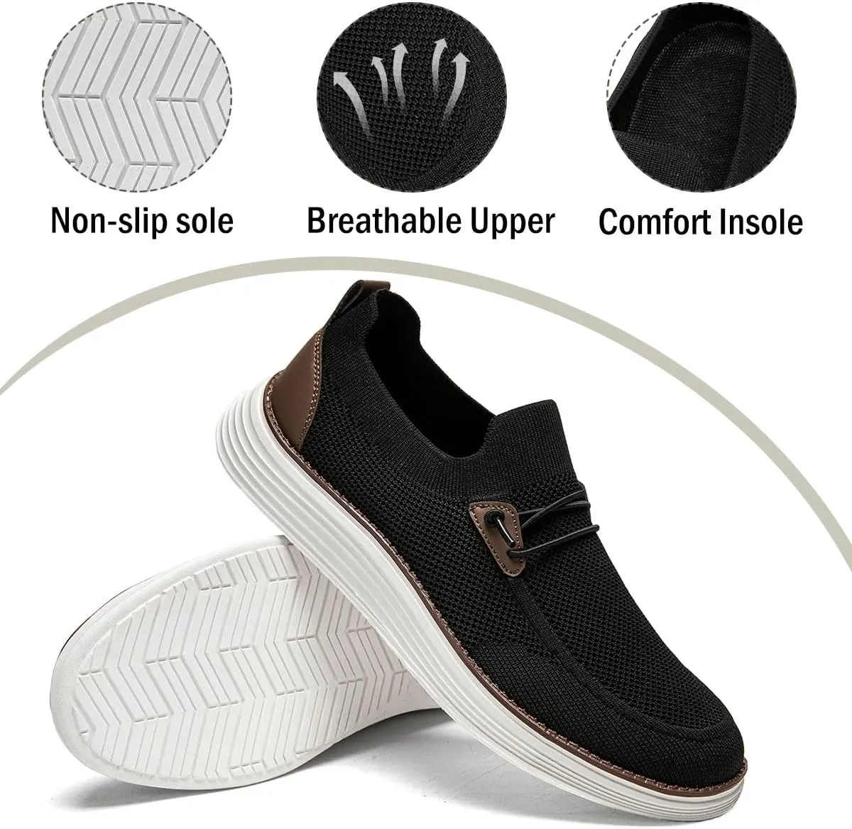 Men's Loafers Slip On Shoes Men Boat Shoes Casual Walking Shoes for Men Comfort Lightweight Breathable