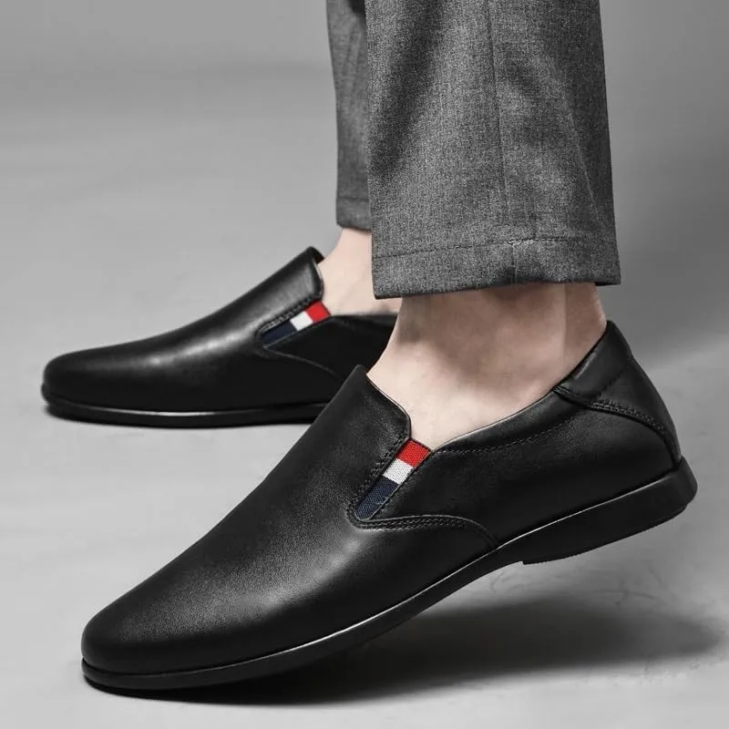 Men's Oxford Shoes, Breathable Leather Slip-On Formal Shoes