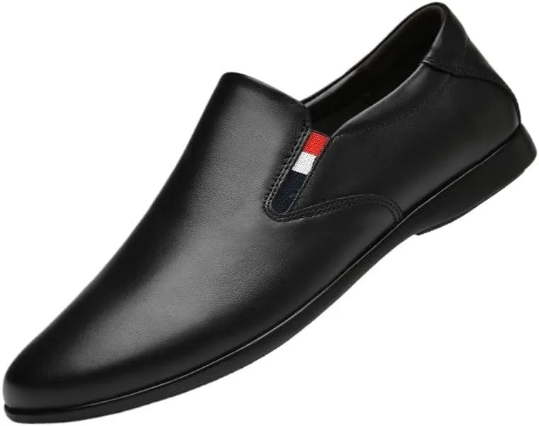 Men's Oxford Shoes, Breathable Leather Slip-On Formal Shoes