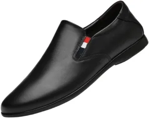 Men's Oxford Shoes, Breathable Leather Slip-On Formal Shoes