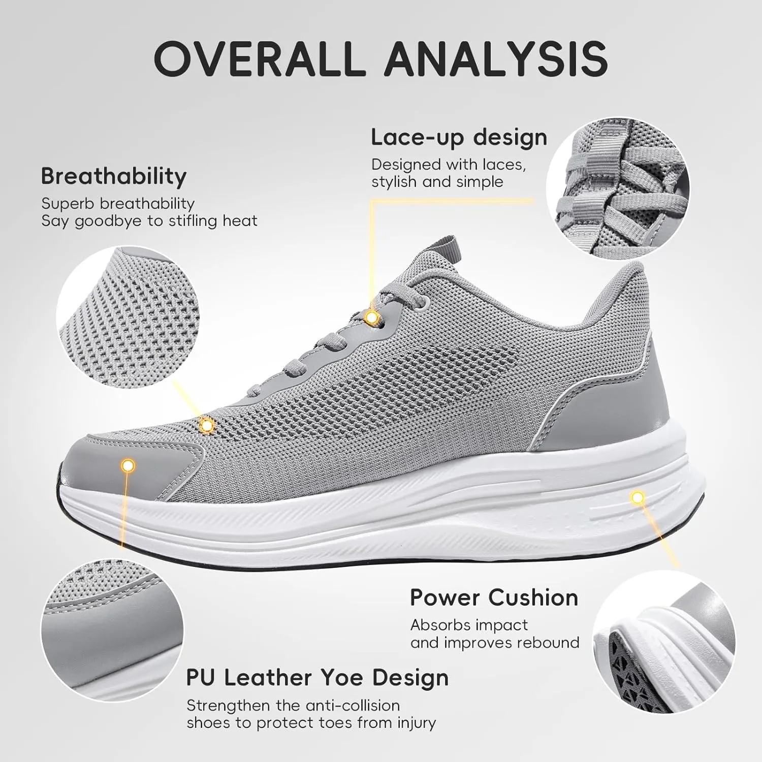 Mens Running Shoes Slip-on Walking Shoes for Men Athletic Gym Workout Sneakers Breathable Non Slip Tennis Cushioning Sneakers