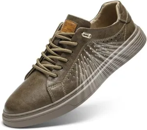 Men's Skateboarding Shoes, Leather, Breathable, Anti-Skid, Spring/Summer/Autumn