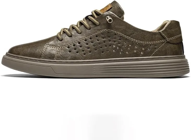 Men's Skateboarding Shoes, Leather, Breathable, Anti-Skid, Spring/Summer/Autumn